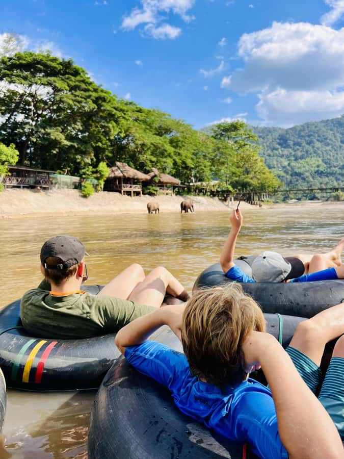 Chiang Mai 2-Day: Trekking, Tubing & Elephant Observation - Tubing past Elephant Nature Park