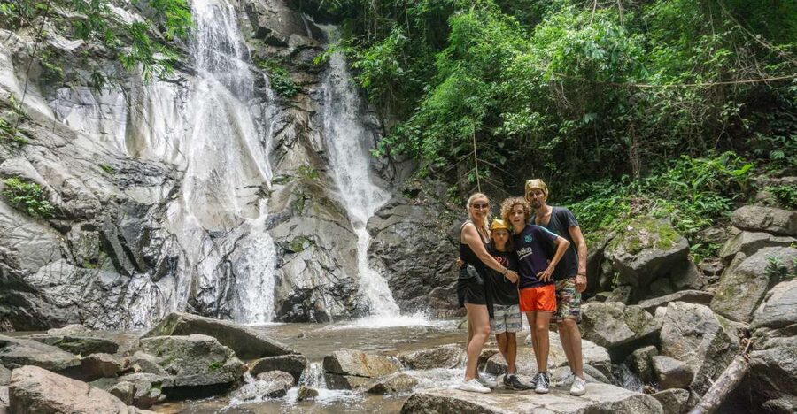 Chiang Mai: Guided Jungle and Waterfall Trek with Transfer - Walking beside the river in Mae Taeng