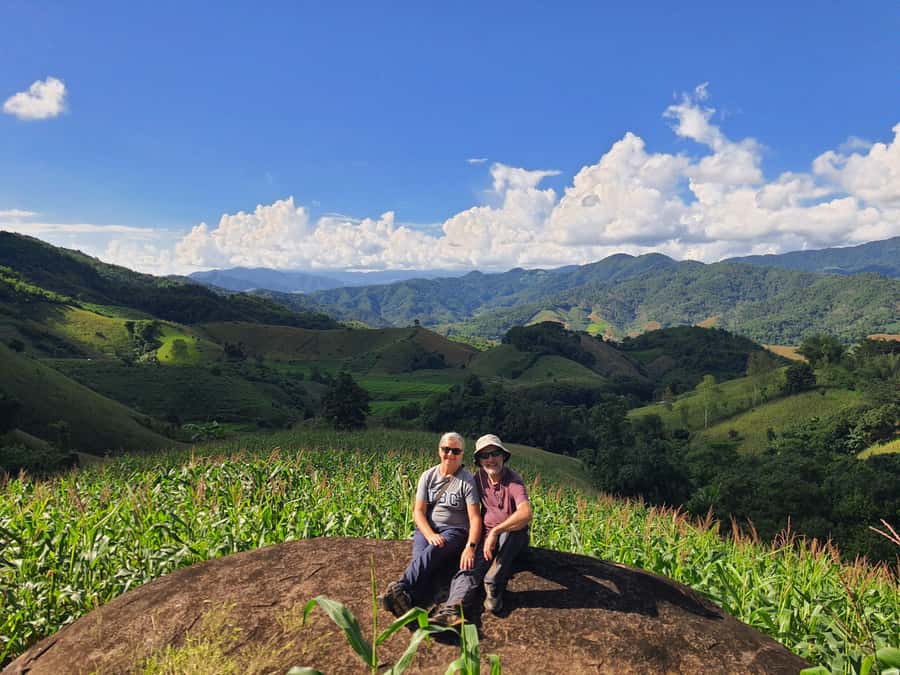Chiang Rai: 2-Day Jungle Trek only walk with Waterfall - Day one: hot springs, forest skills, and the Akha village