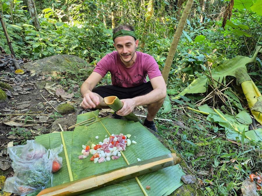 Chiang Rai Jungle Trek & Bamboo Tube Cooking Adventure - Tea plantation views and a bamboo-cooked lunch