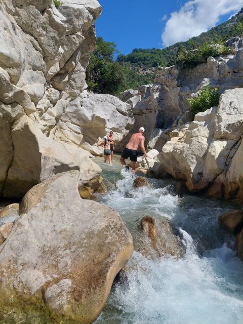 Corfu: River Trekking in the Greek mainland with Ferry Trip - Entering the Acheron River