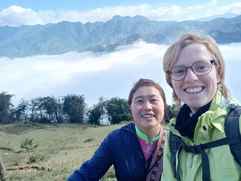 From Sapa: Full-Day Fansipan Peak Trekking Tour - Descending through the same mountain country