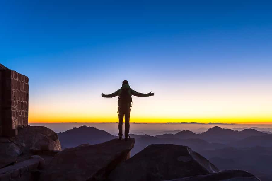 From Sharm: Mount Moses Trekking, Sunrise & Monastery Visit - Waiting for sunrise in the cold