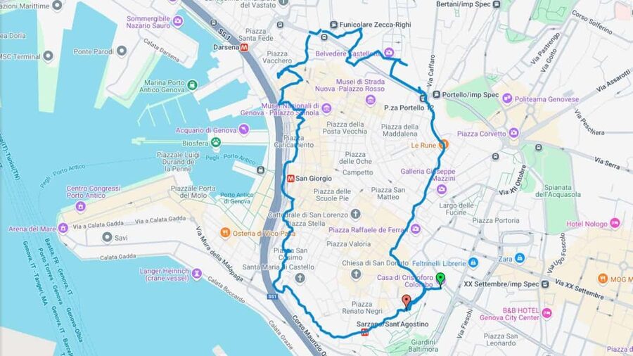 Genoa: Columbus Trail Urban Trekking with Wine & Local Tastings - Via Garibaldi and the city’s grandest street