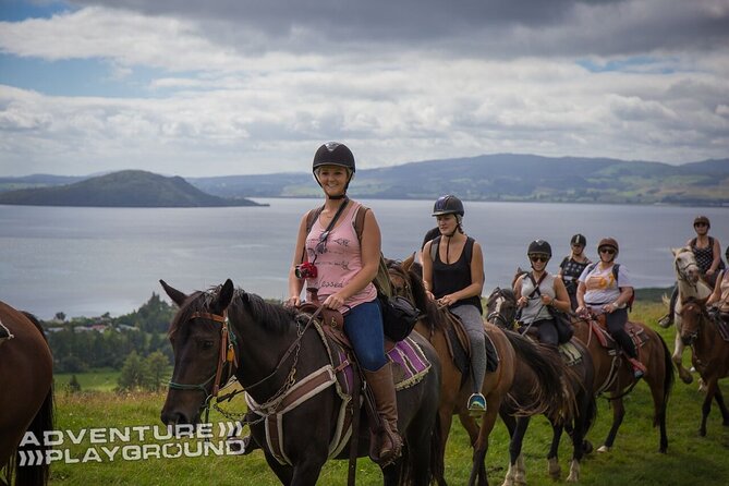 Guided Horse Trekking from Rotorua - The Lake Rotorua lookout is the payoff