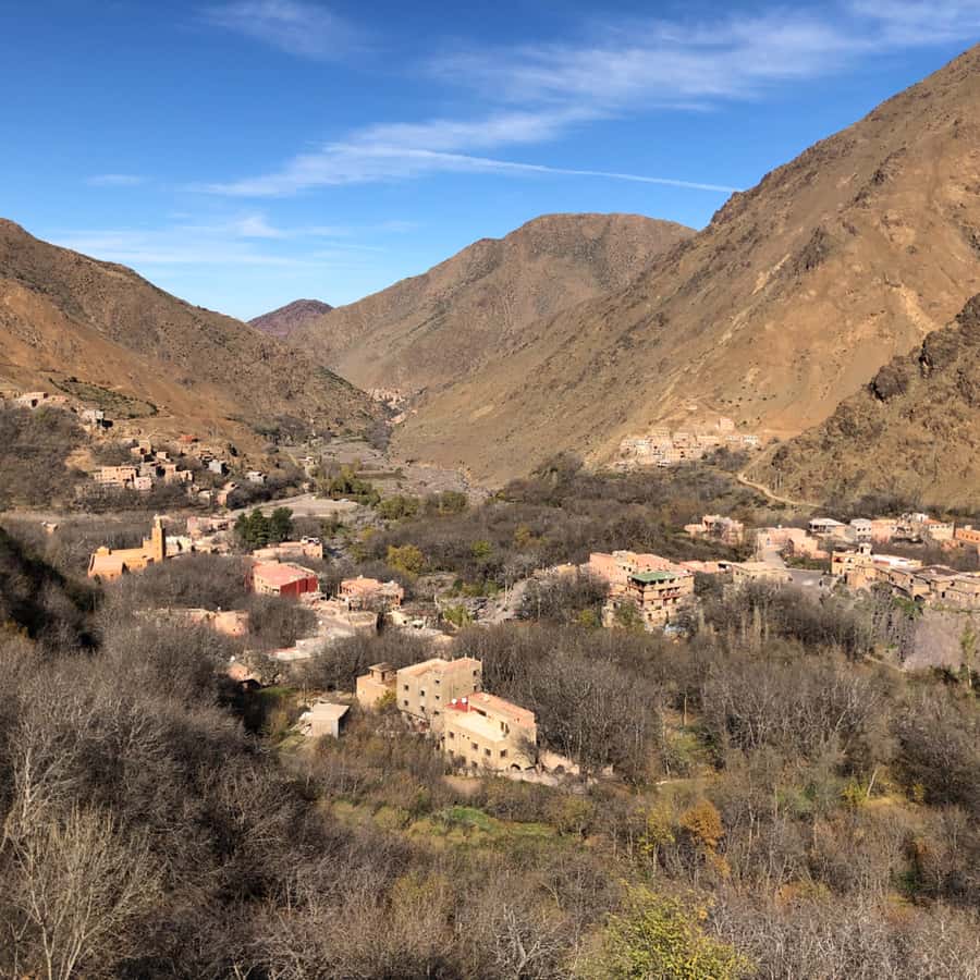 Half Day Guided Trek departure from Imlil - Mountain peaks and waterfall views