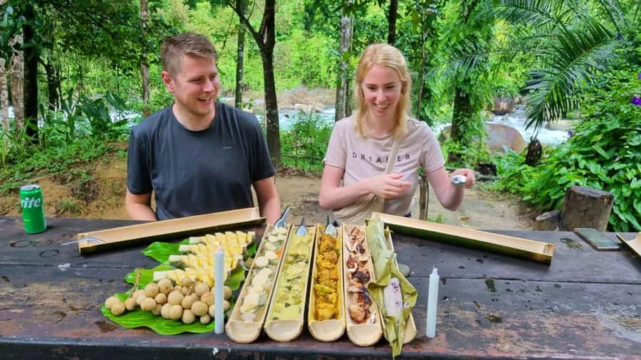 Khao Sok: Private Jungle Trek, Waterfall Swim & Bamboo Lunch - The waterfall stop and a cool break