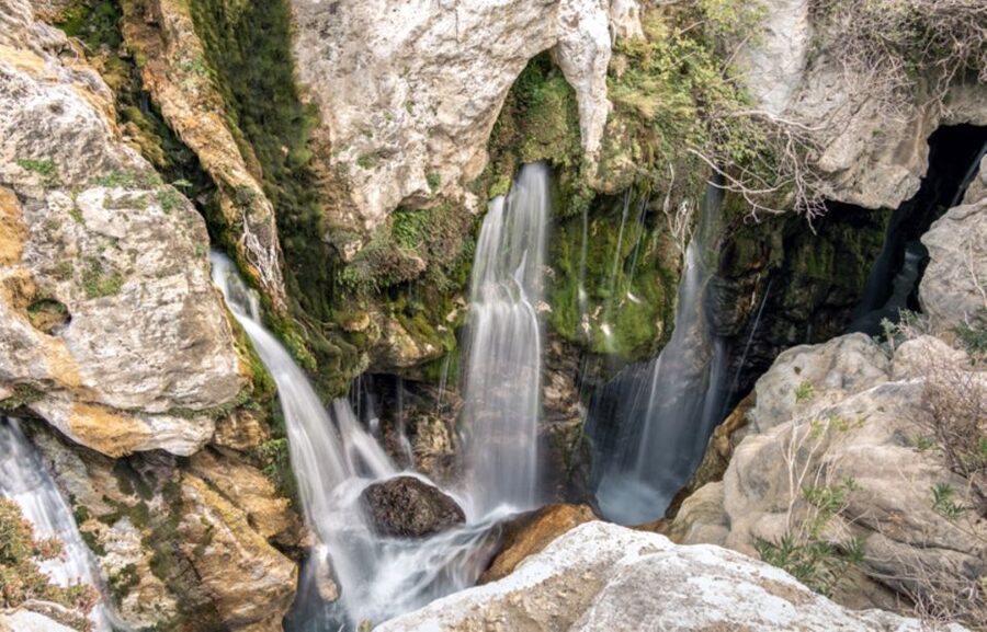 Kourtaliotiko Gorge River Trek with Lunch! Pick-up Avaliable - The first reward is the waterfall inside the gorge