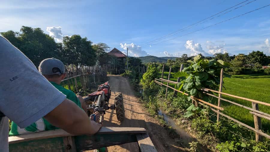 Luang Prabang: Full Day Trek to Kuang Si Waterfall & Village - Reaching the three-tiered Kuang Si Falls