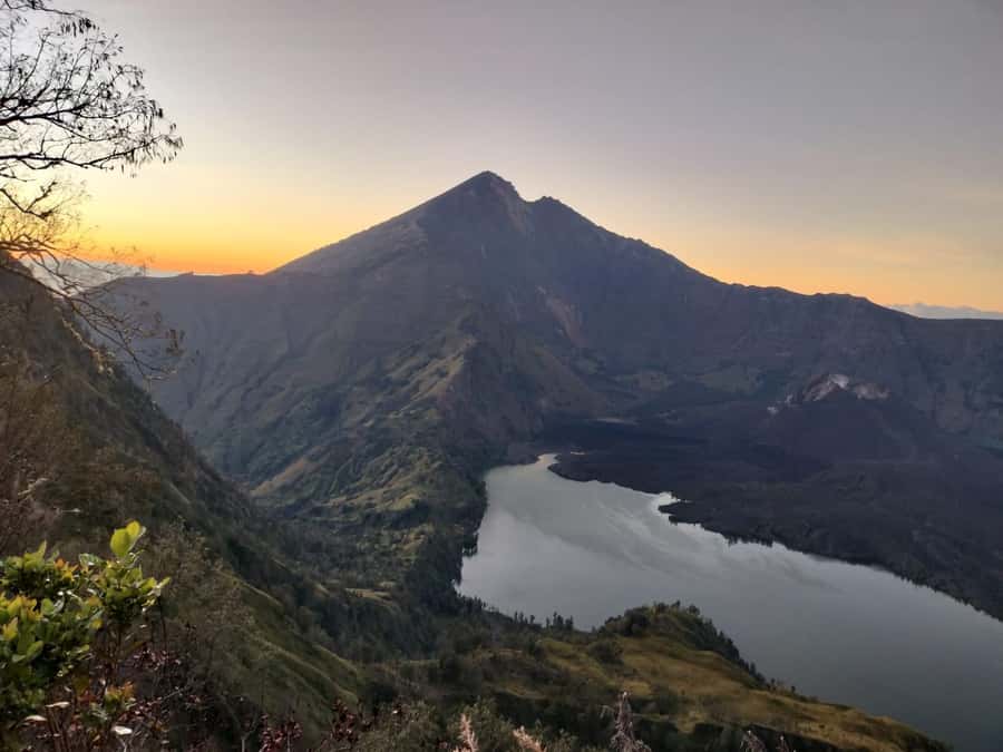 Mount Rinjani Trekking 2D/1N Summit Sunrise & Sunset Views - Sunrise above Segara Anak Lake