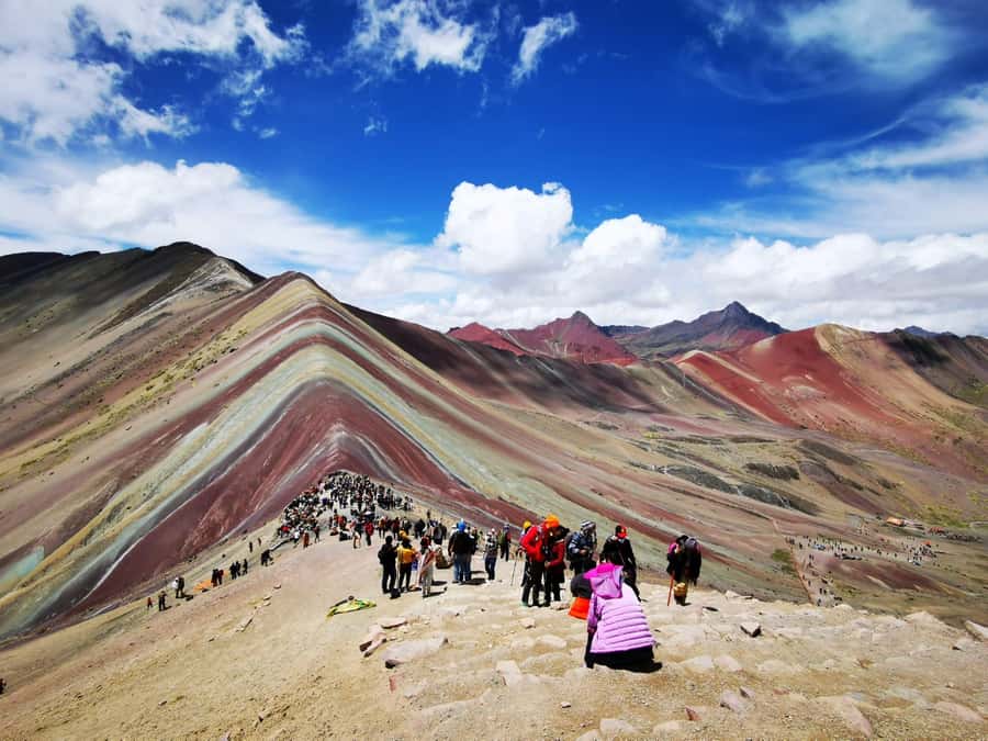 Rainbow Mountain and Red Valley Hike trek adventure - Hiking the final 90 minutes to Vinicunca