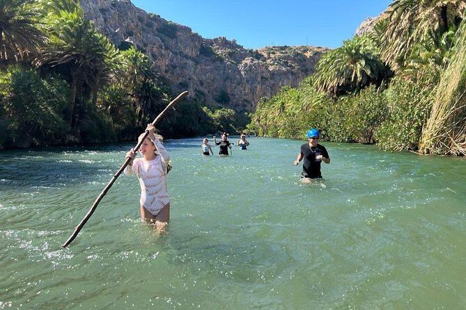 River Trekking at Kourtaliotiko Gorge Waterfalls to Preveli Beach - Entering Kourtaliotiko Gorge by water