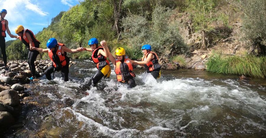 River Trekking in Arouca Geopark - Moving through the river by jumps, slides, and swimming