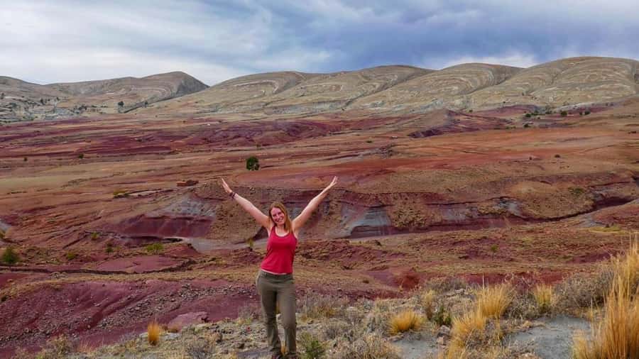 Sucre: 2 days trek in Inca Trails and the Crater de Maragua - Day two: the crater rim, dinosaur footprints, and Jalqa weaving